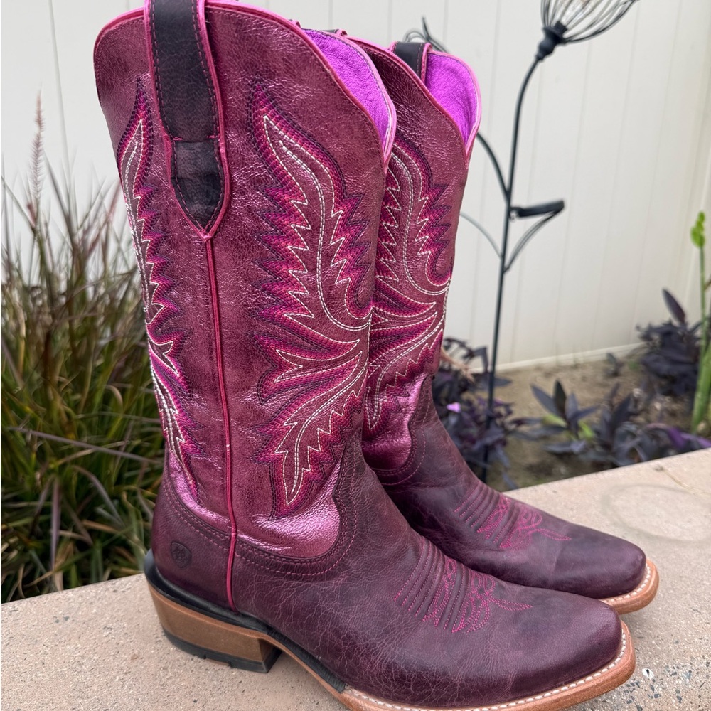 Ariat Women's Magenta and Pink Embroidered Western Heeled Boots